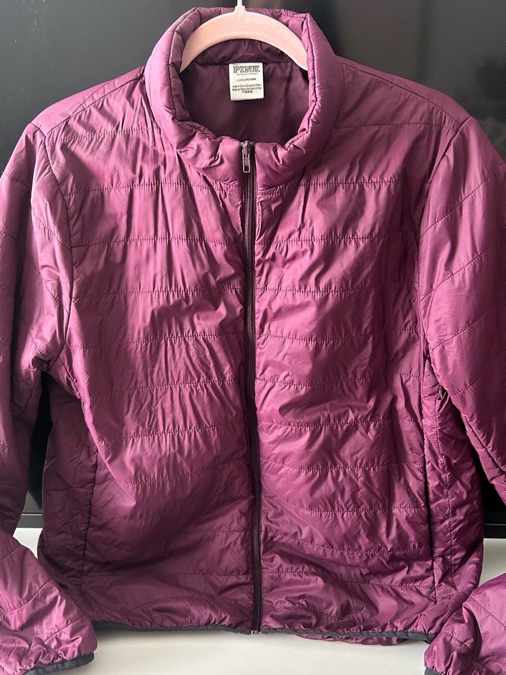 VS PINK Lightweight Packable Insulated Jacket - Berry Pink